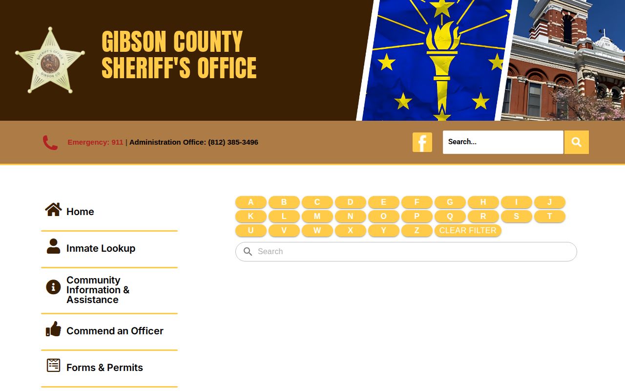 Gibson County Sheriff Recent Booking Records lookup page